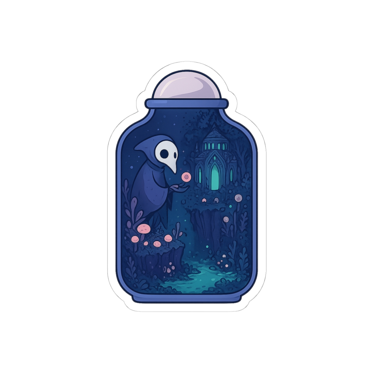 Fog Canyon Terrarium Sticker | Misty Wilderness Decal